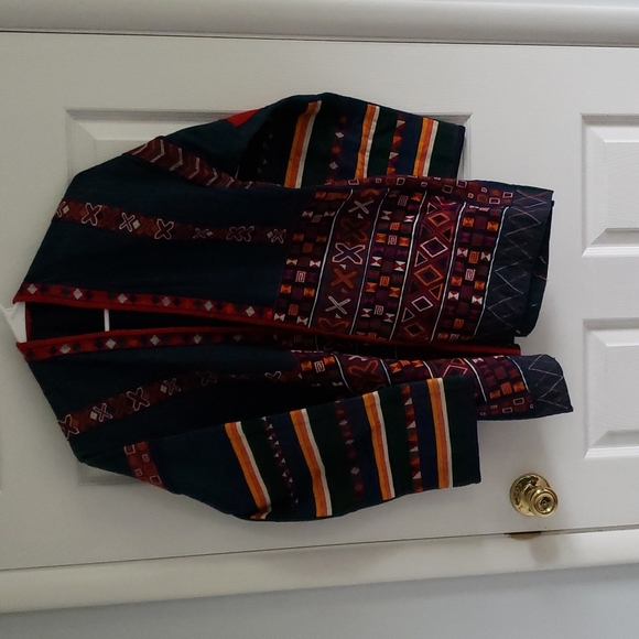 Ethnic embroidered handmade jacket Indigo free size - Picture 3 of 6